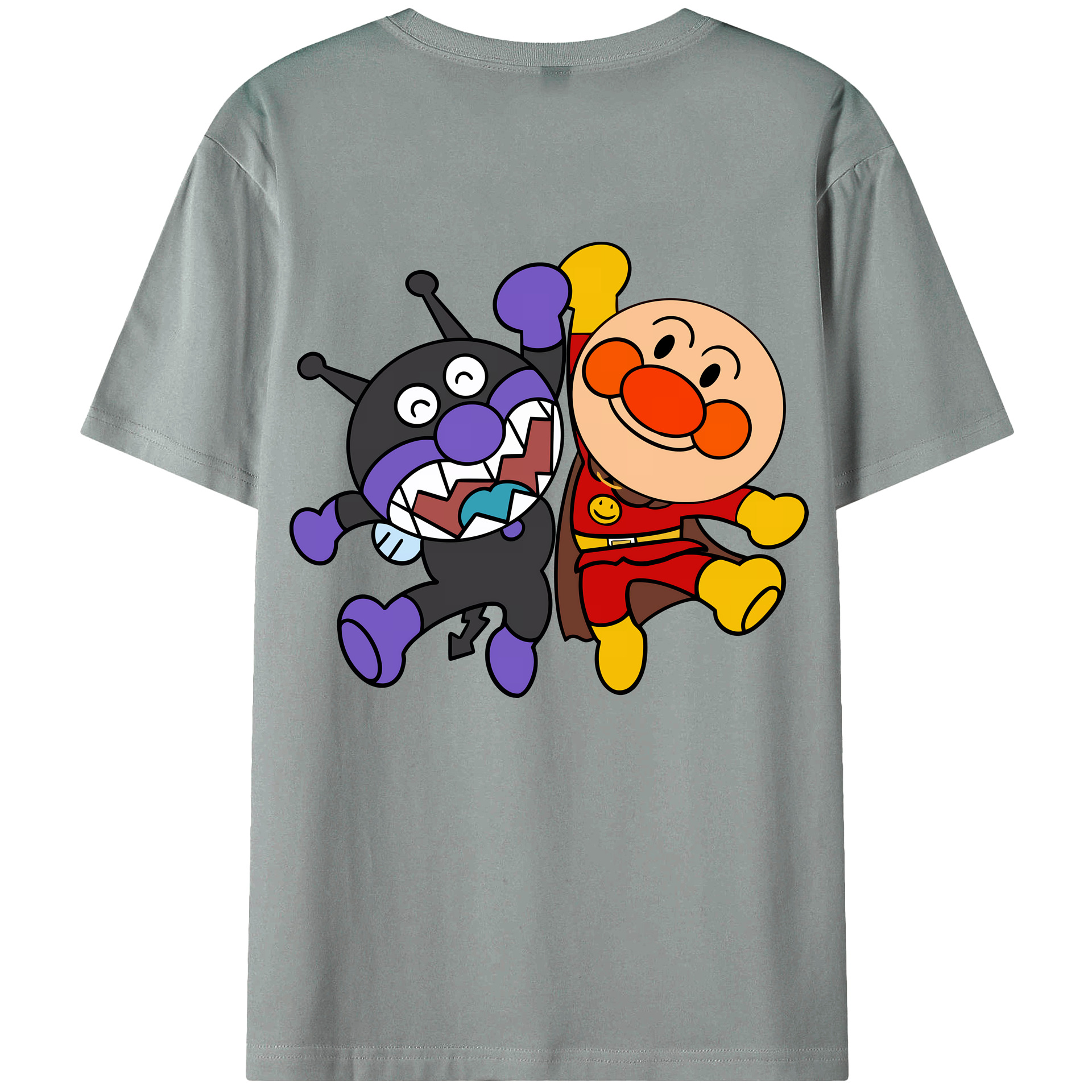 （画像用） アンパンマン Anpanman 綿100％ メンズ半袖Tシャツ（バックプリント） 通気性